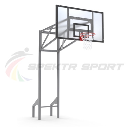 Купить Стойка баскетбольная уличная усиленная со щитом из оргстекла, кольцом и сеткой SP D 413 в Осинниках 