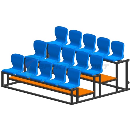 Купить Трибуна мобильная 3 ряда сиденья пластиковые на 15 мест в Осинниках 